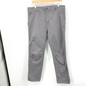 EMS Eastern Mountain Sports Men Size 36 x 30 Pants Gray Canvas Khakis Straight